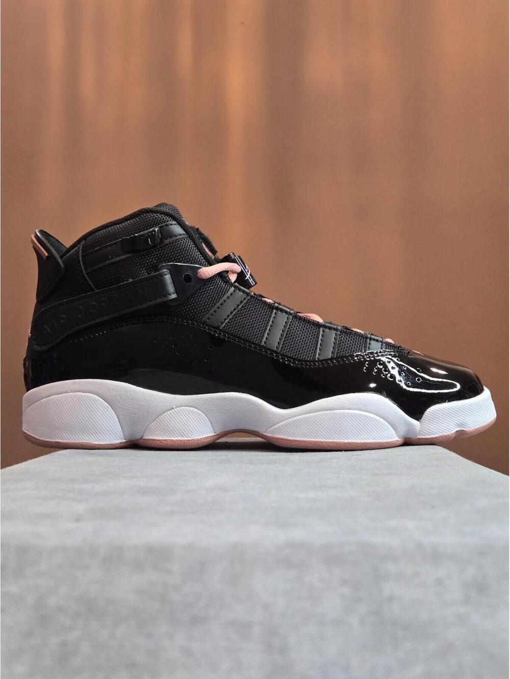 Nike Air Jordan 6 Rings Black Rust Pink White 323419-068 Size 6Y 7.5W New In Box